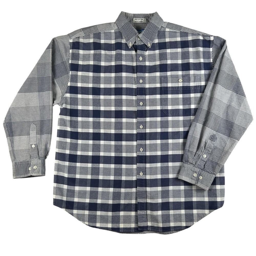 Vintage Stockton Shirt Mens XL Plaid Long Sleeve Button Front Cotton Casual 90s